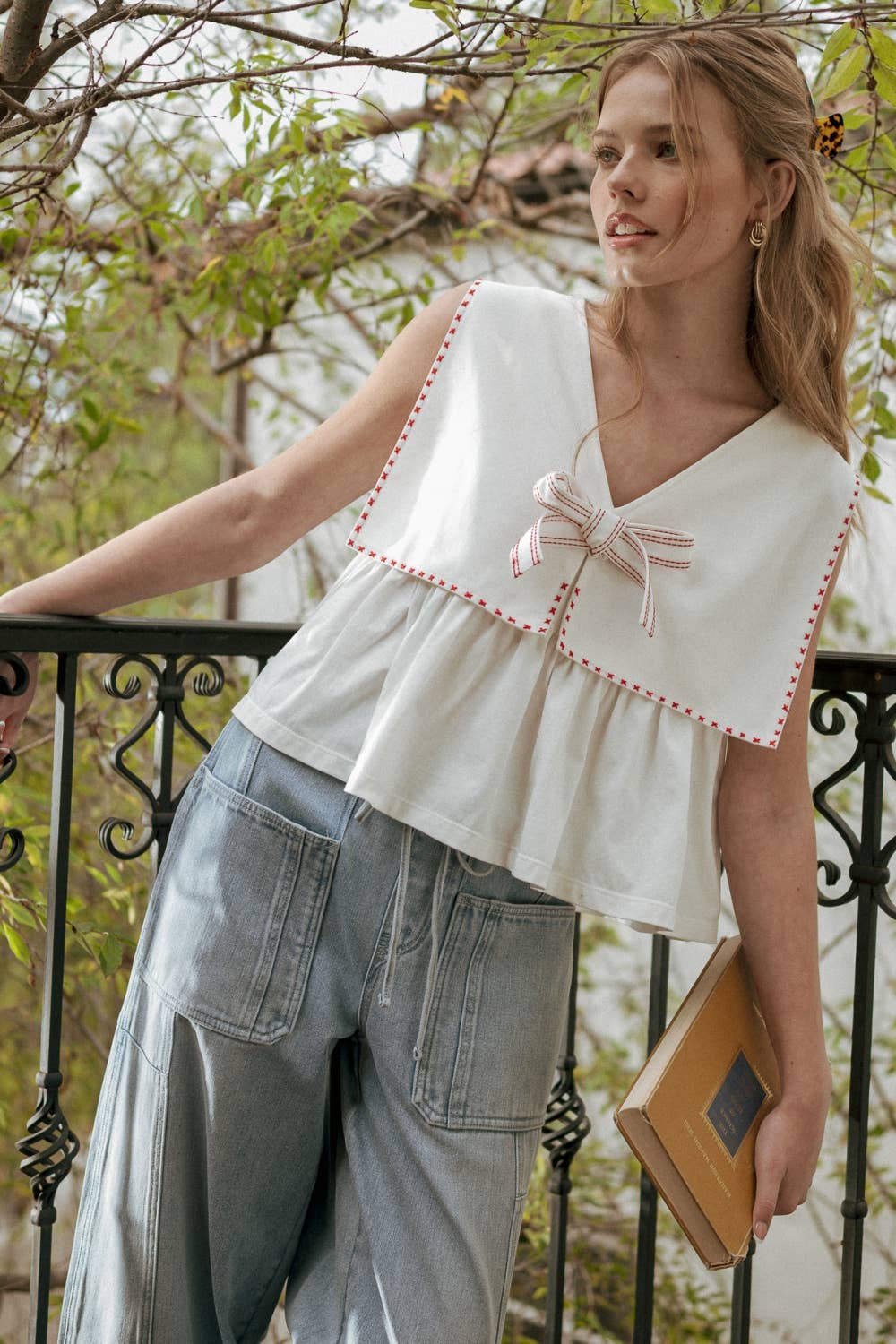 Sailor | Cotton & Linen Collar Sleeveless Top