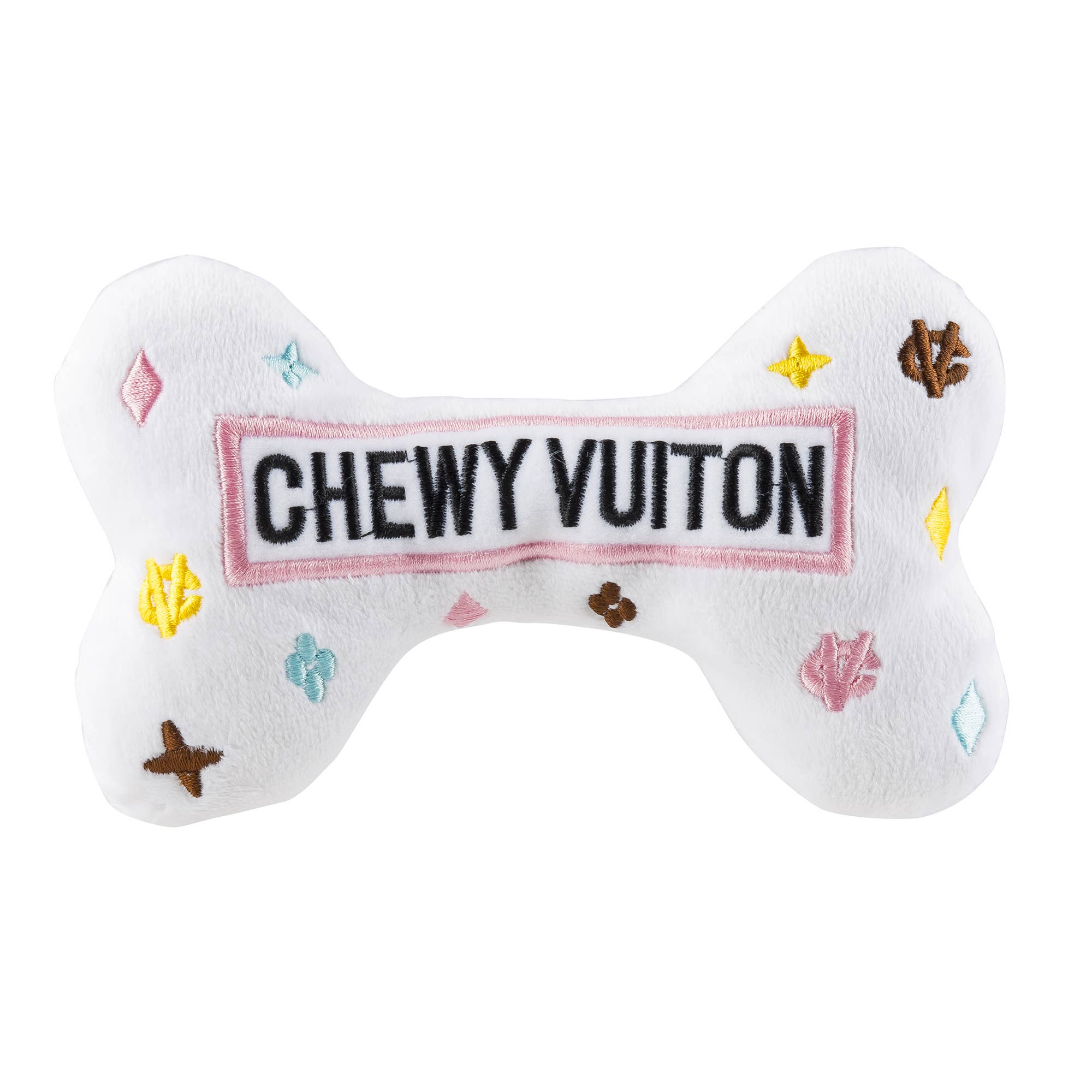 Chewy Vuiton Bones Squeaker Dog Toy