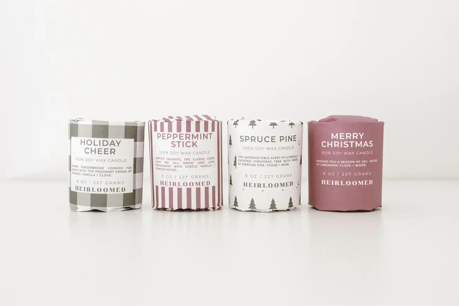 Peppermint Stick | Holiday Wrapped Candle Collection