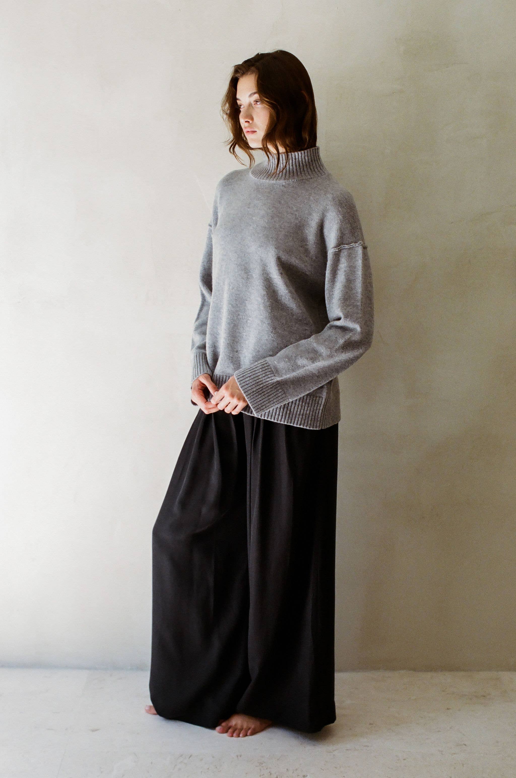 Charlotte Cashmere Wool Relaxed Turtleneck