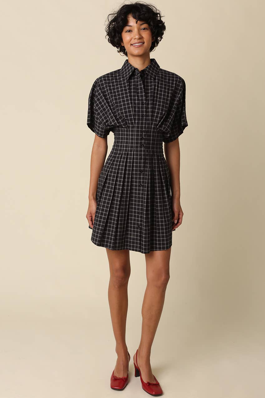 Ivy | Plaid Flare Mini Dress