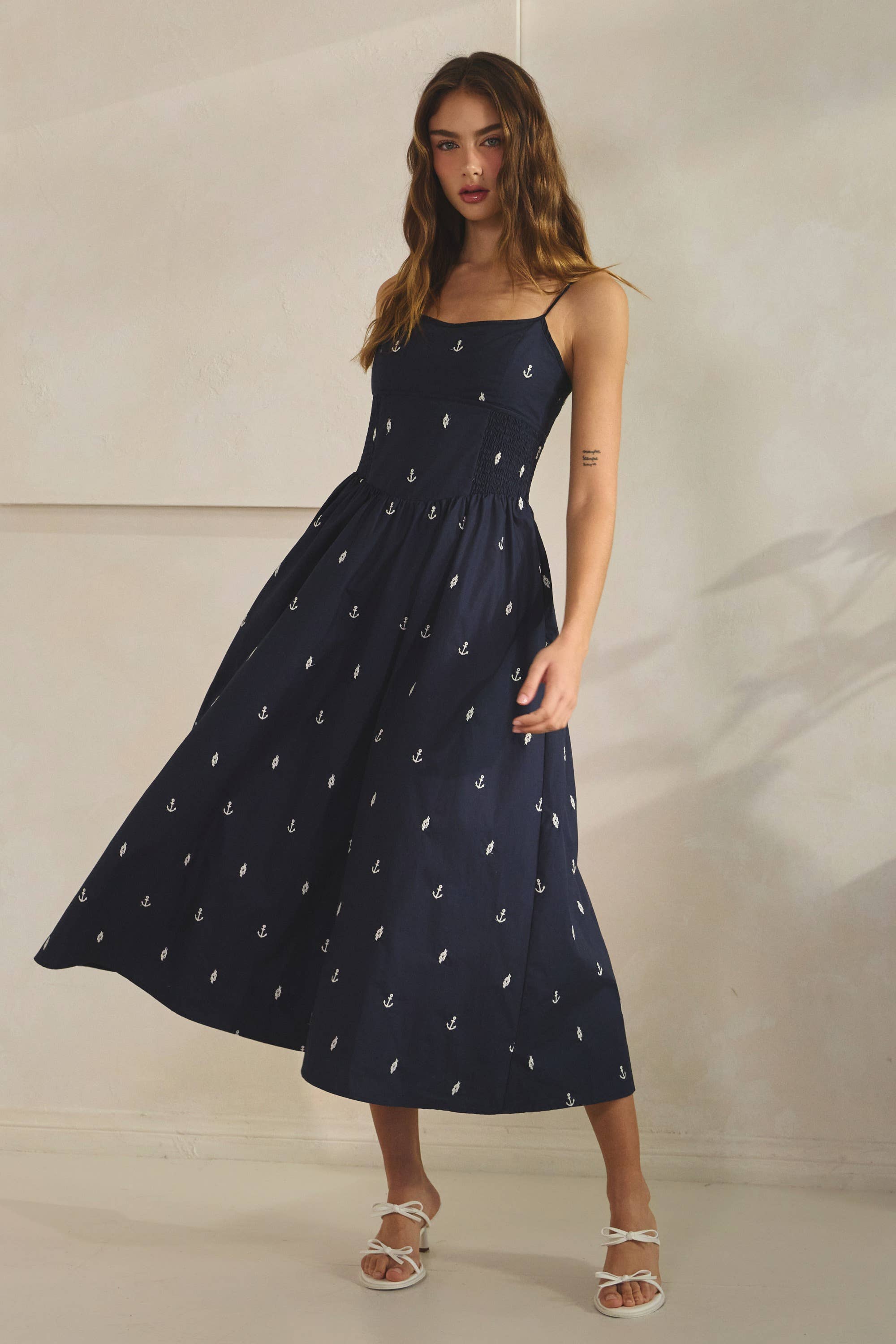 Anchor | Embroidered Maxi Dress 100% Cotton