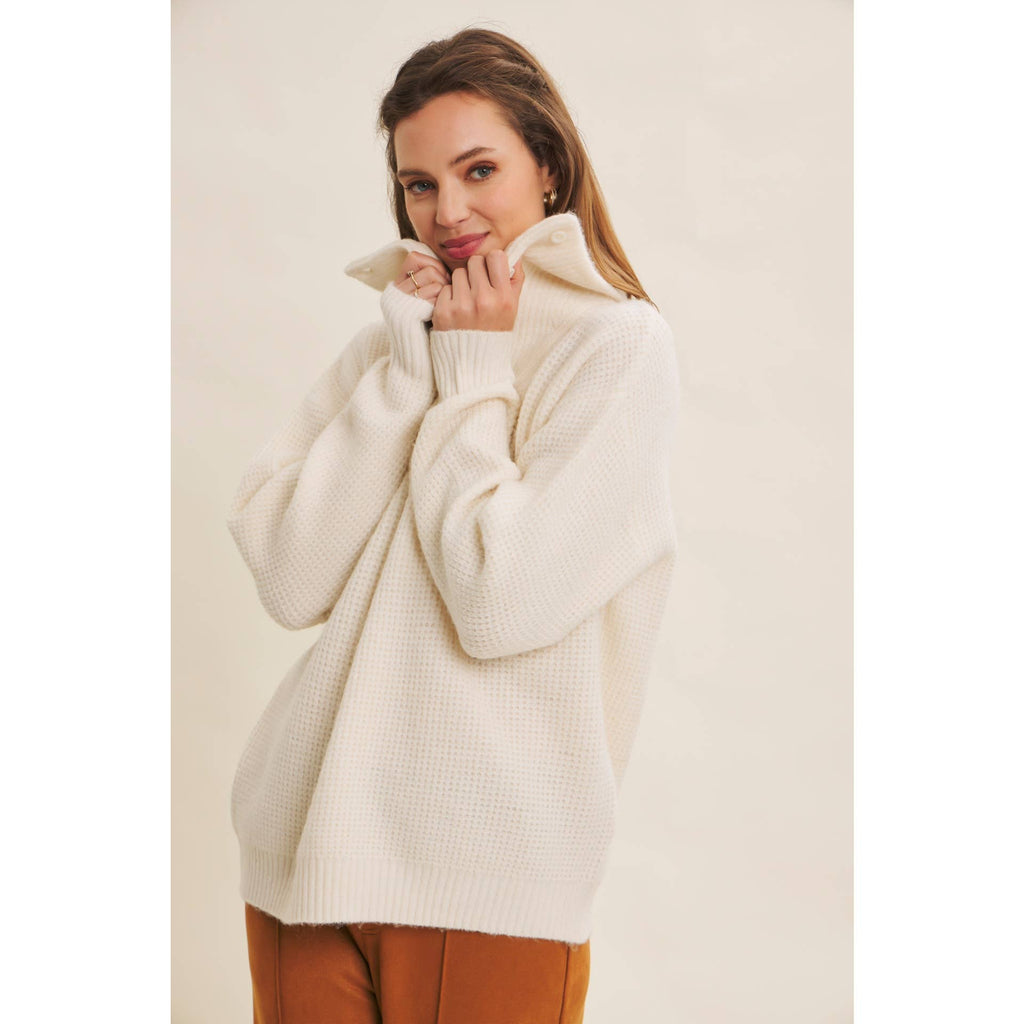 Gaia | Eco-Friendly Wool Waffle Knit Pullover