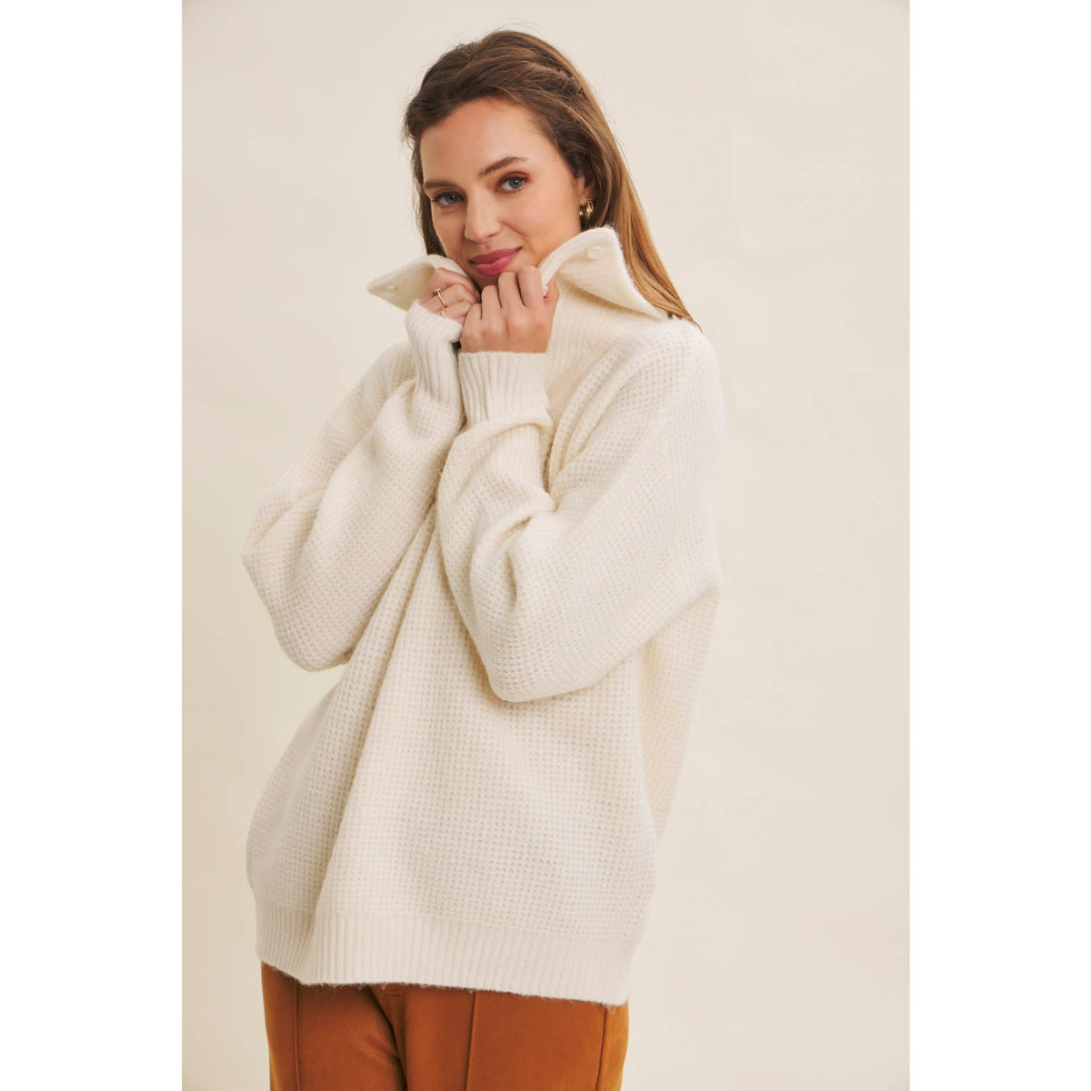 Gaia | Eco-Friendly Wool Waffle Knit Pullover
