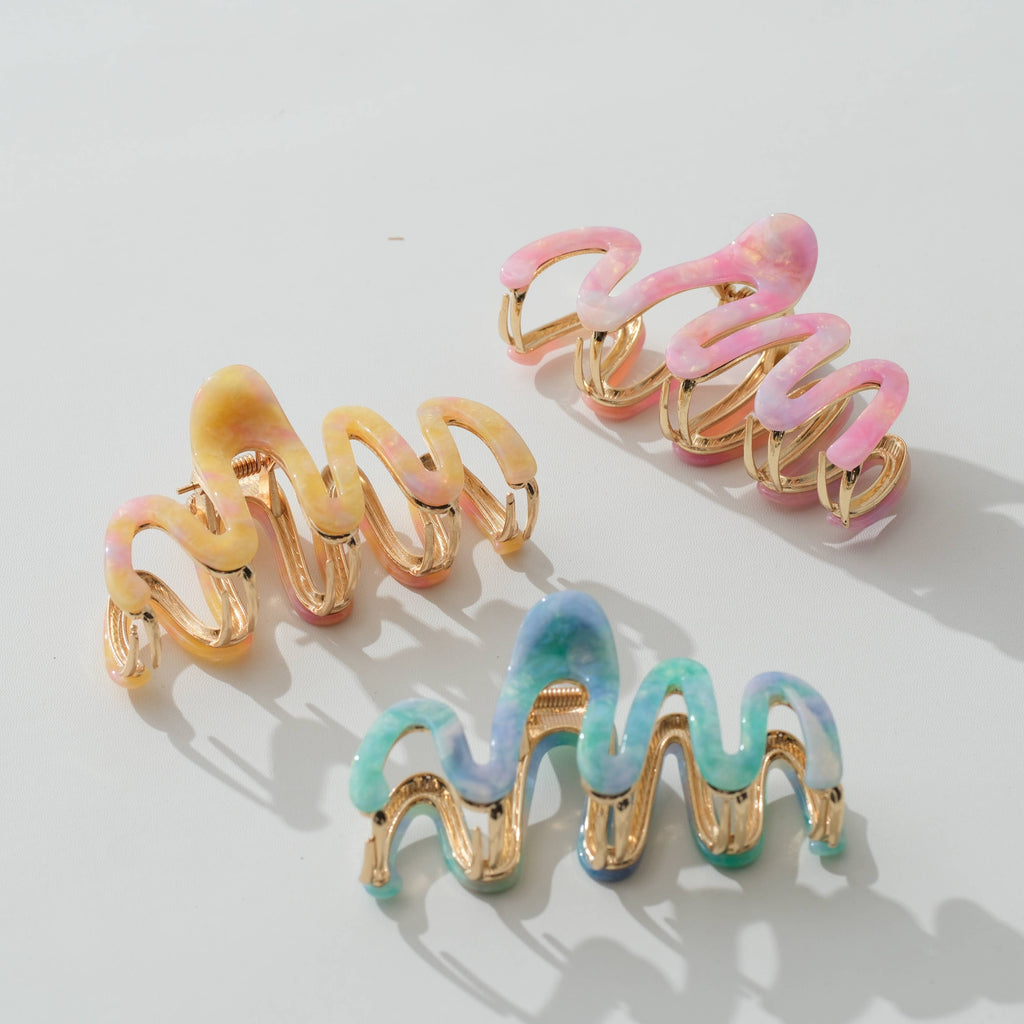 Willow Island | Large Metal Squiggle Claw Clip