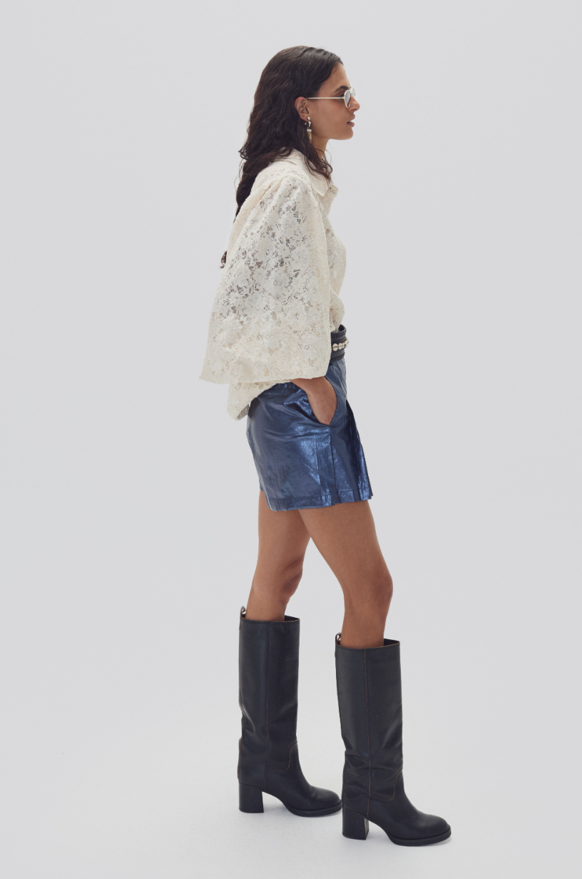 Claire | Cotton Lace Shirt - Natural