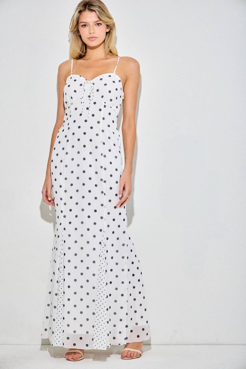 June | Polka Dot Strapless Maxi Dress