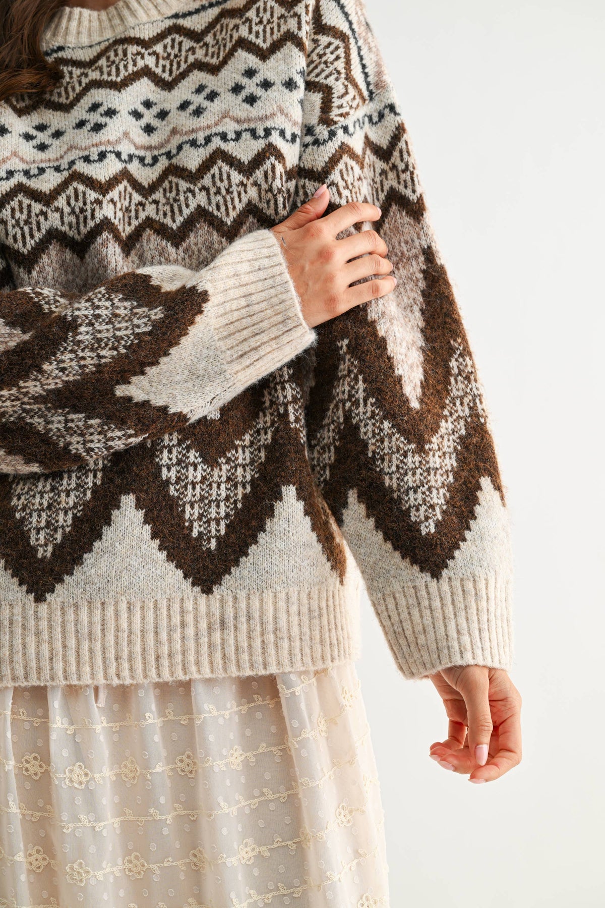 Saga | Nordic Chevron Knit Sweater