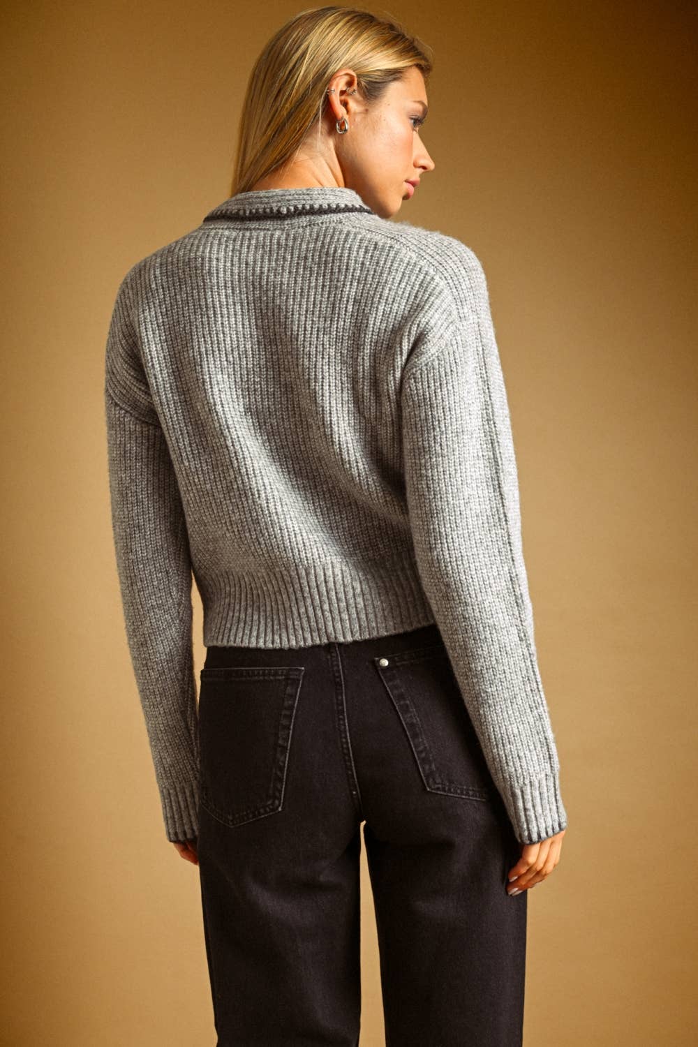 Amy | High Neck Tied Sweater