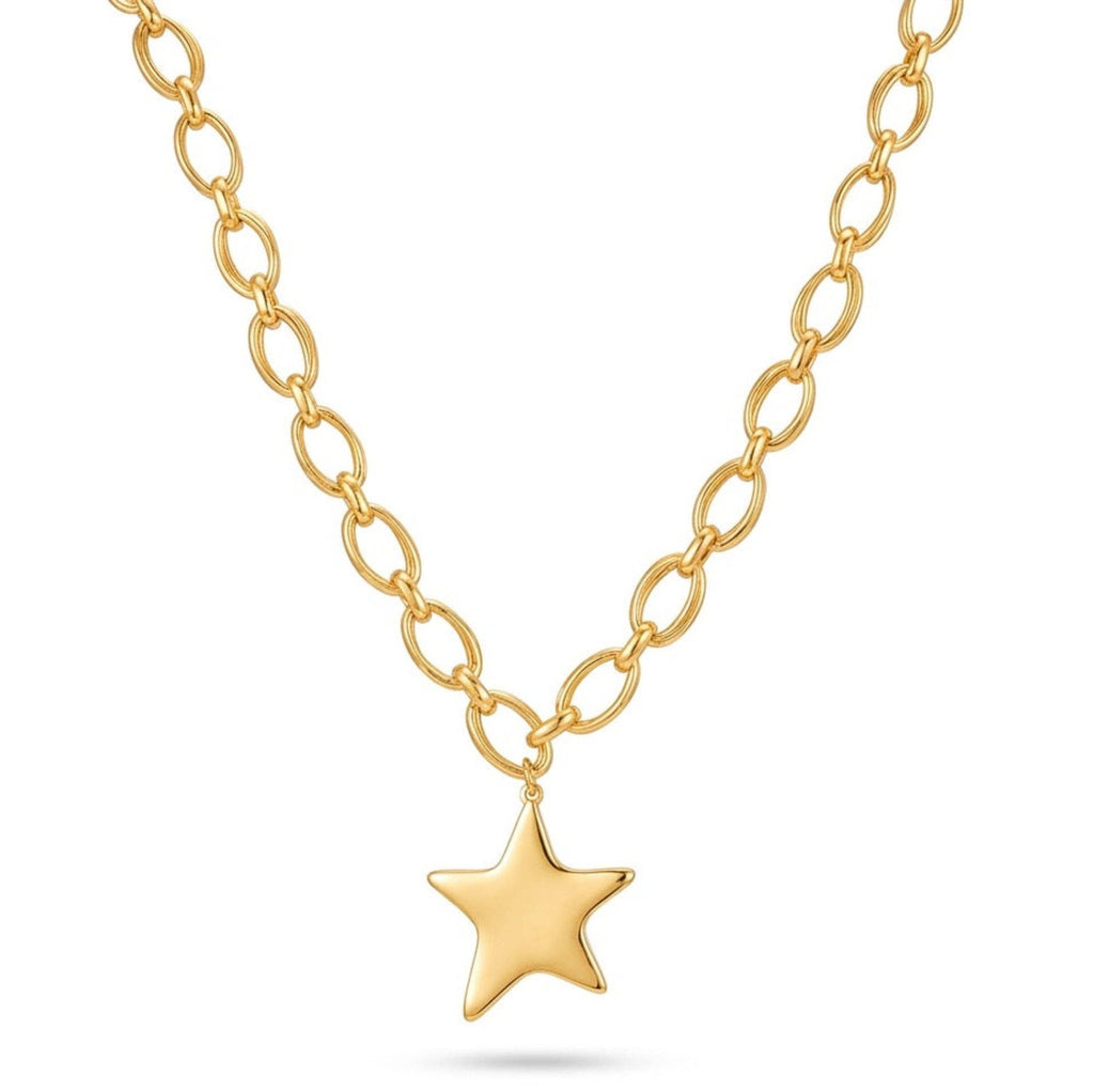 Molten Star Charm Link Chain Necklace