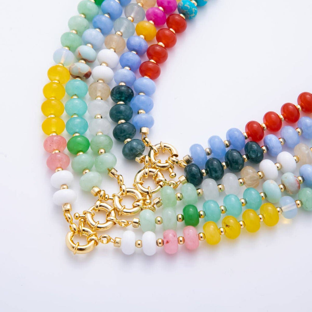 18K Gold Filled Candy Gemstone Chain Necklace