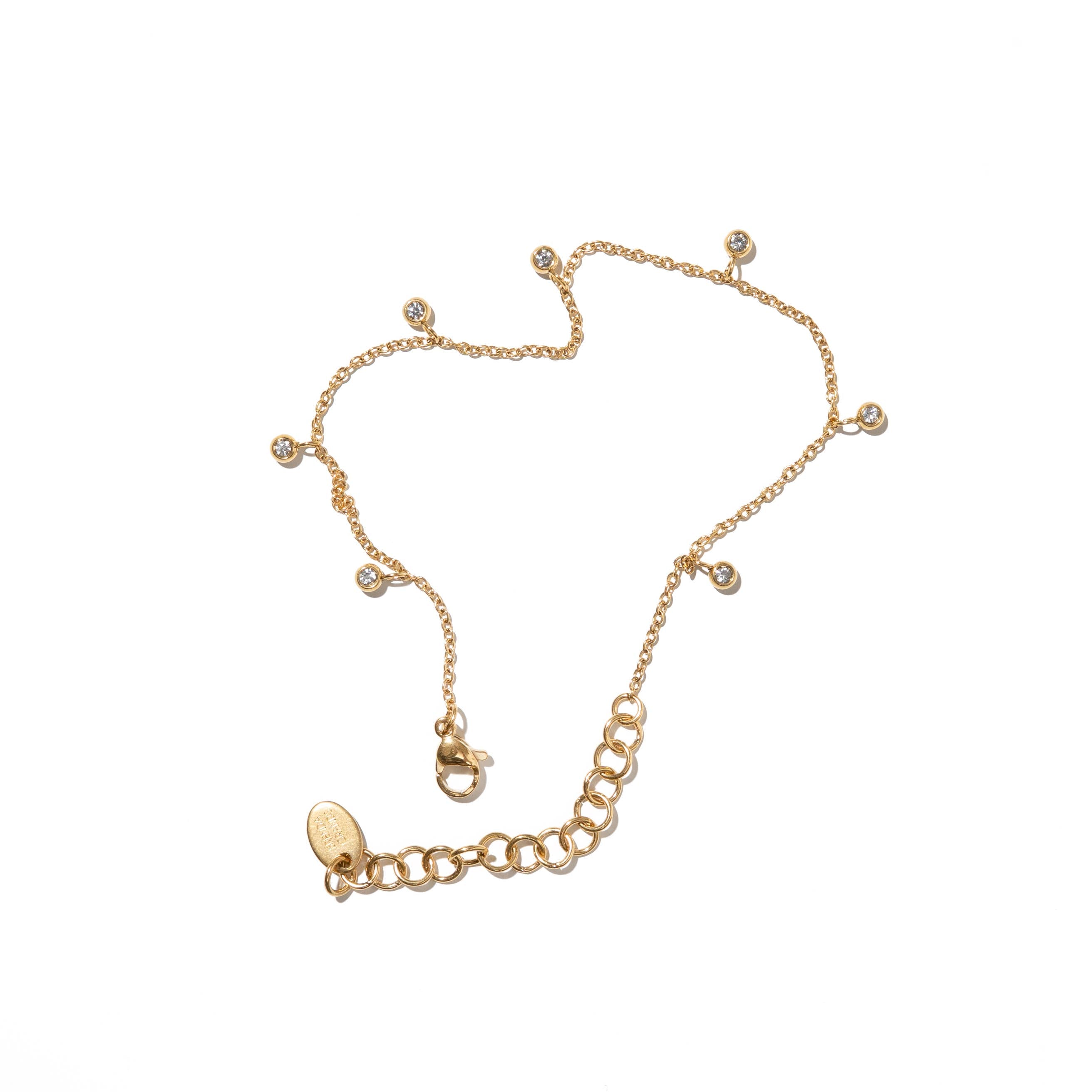 18K Gold Dripping Crystal Anklet
