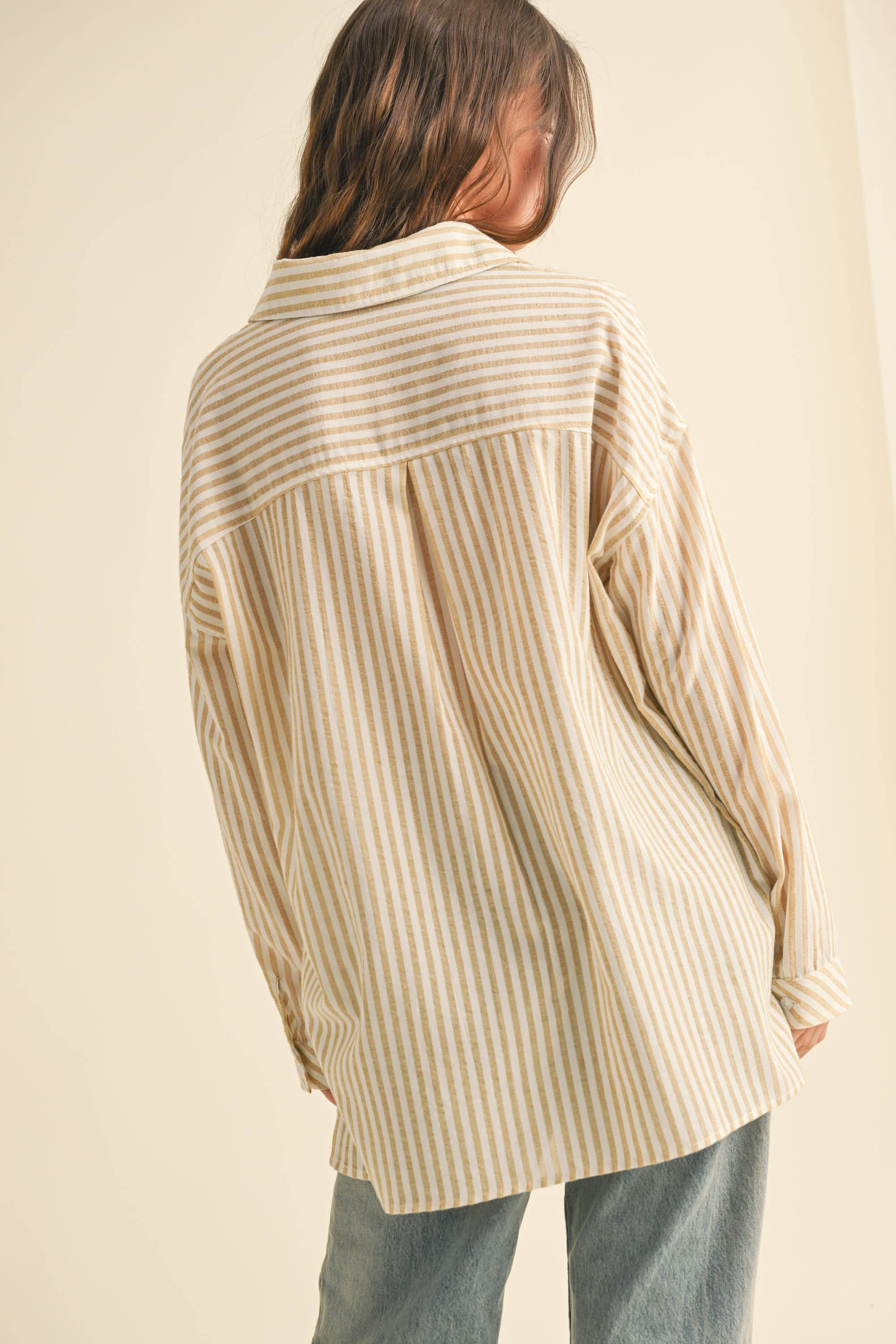 Millionaire Mommy | 100% Cotton Striped Pattern Button Down Shirt