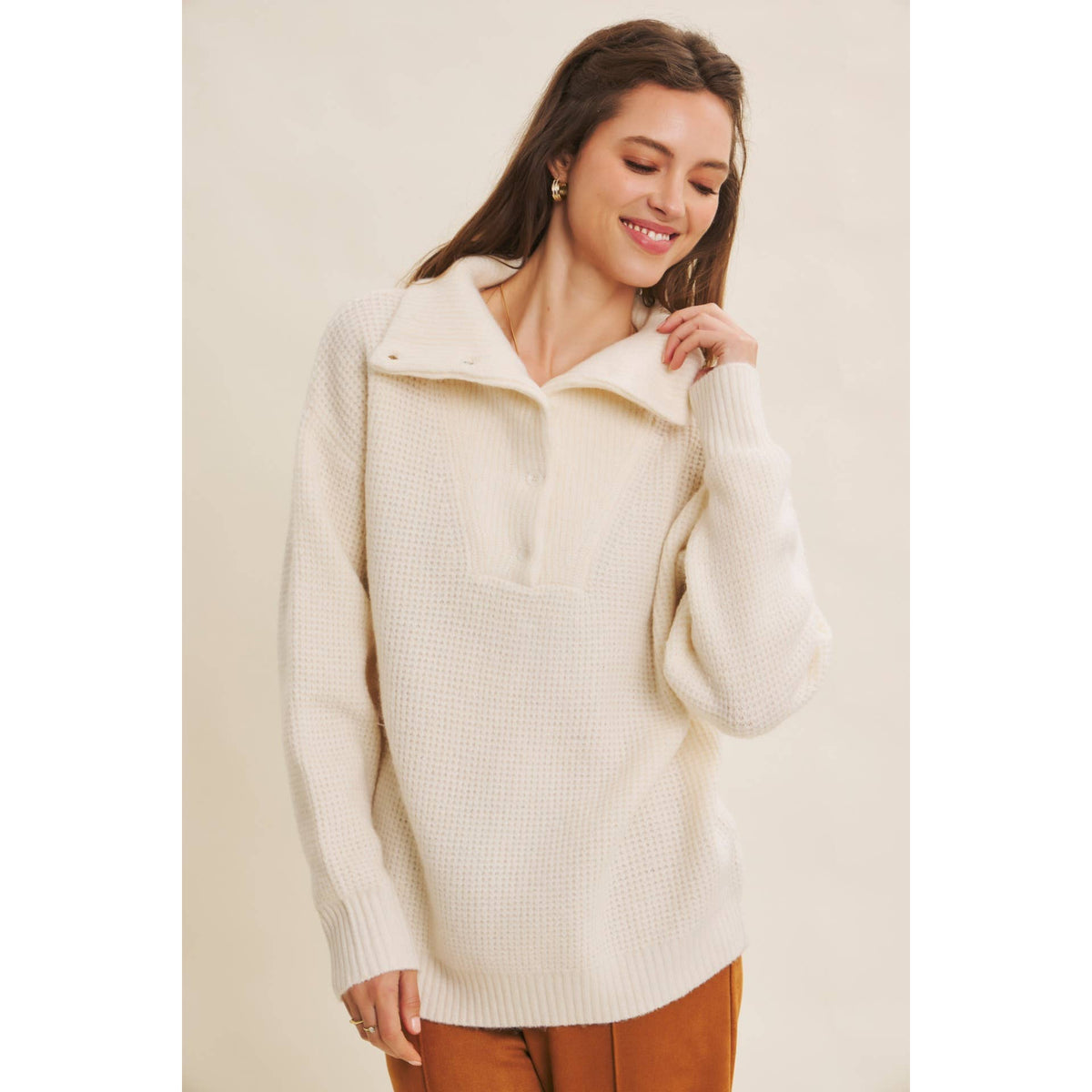 Gaia | Eco-Friendly Wool Waffle Knit Pullover