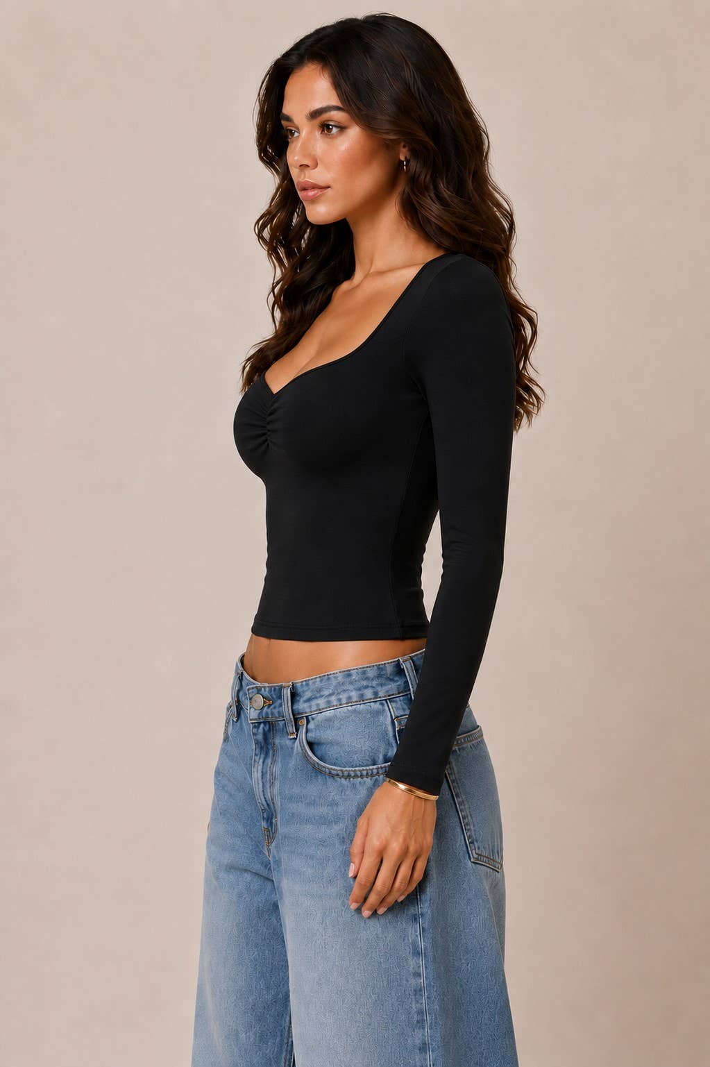 Sweetheart | Ruched Long Sleeve Top
