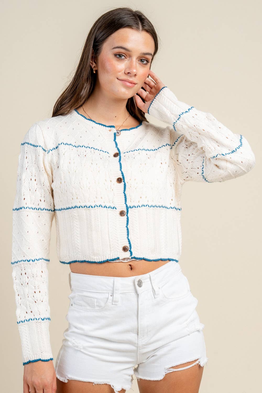 Madison |  Cropped Button Down Top