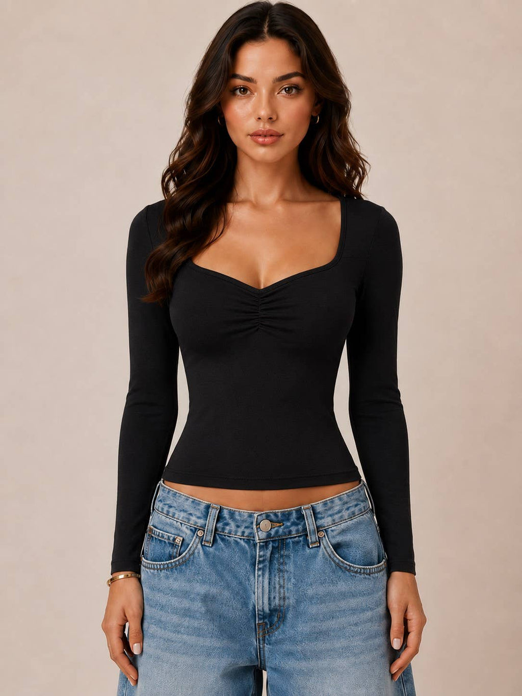 Sweetheart | Ruched Long Sleeve Top