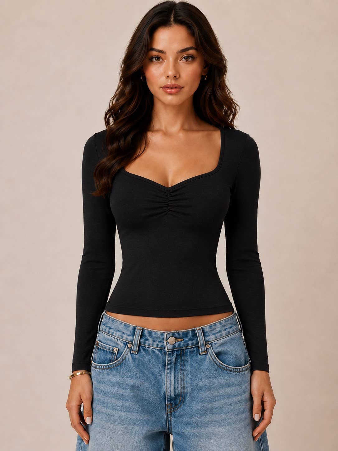 Sweetheart | Ruched Long Sleeve Top