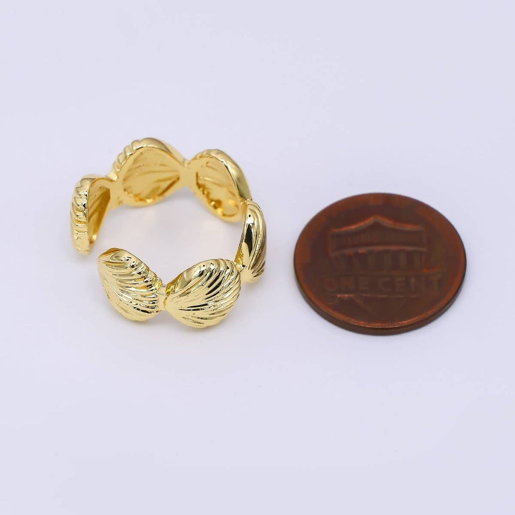 24K Gold Filled Linked Sea Clam Shell Adjustable