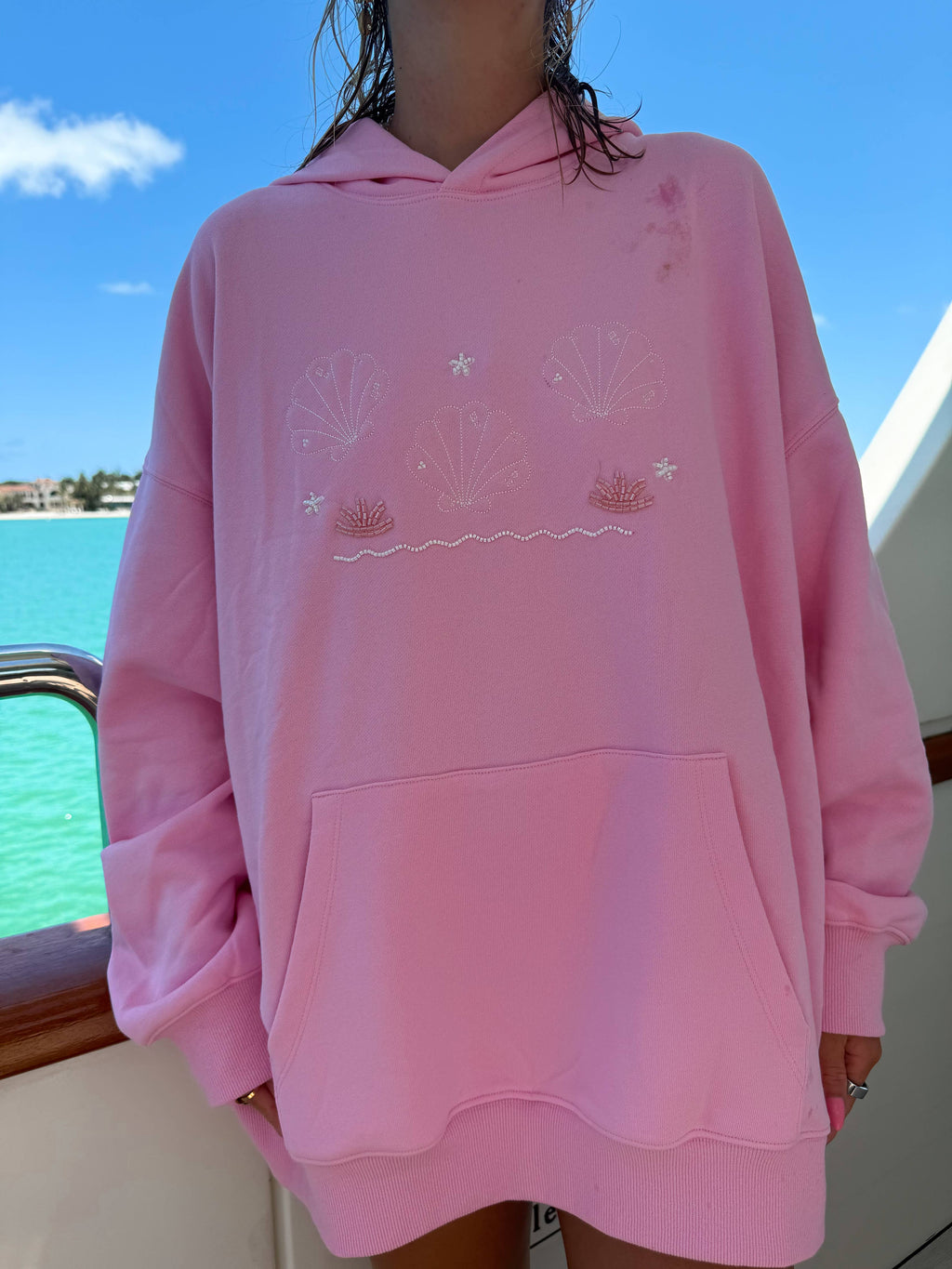 Lottie | Pink Bikini Beaded Hoodie