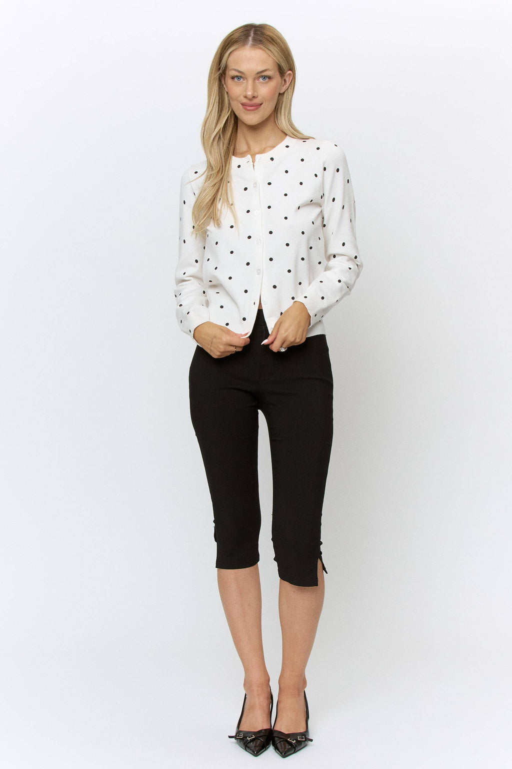 Townes | Polka Dot Button Cardigan