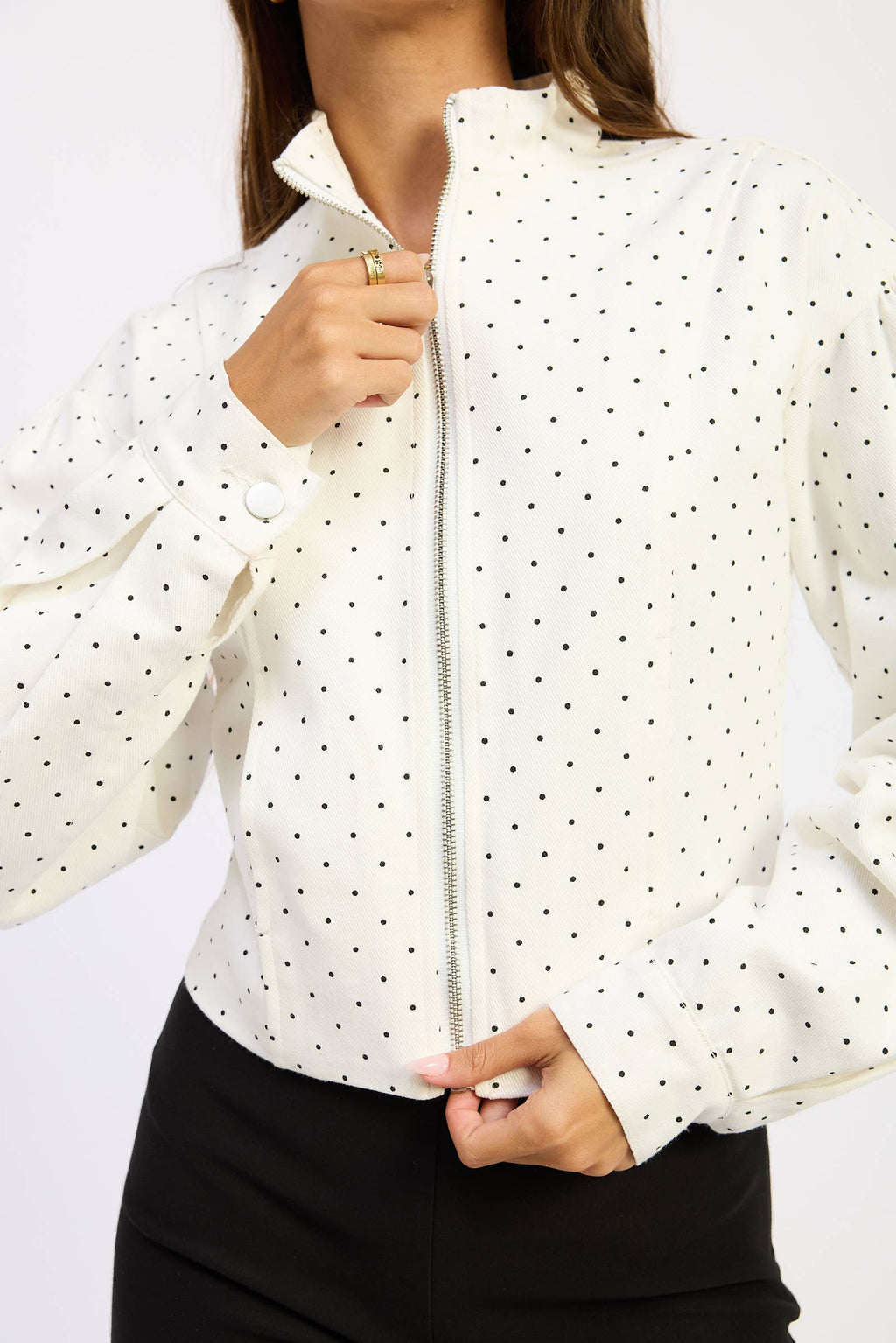 Dotty | 100% Cotton Zip Up Jacket w Pockets