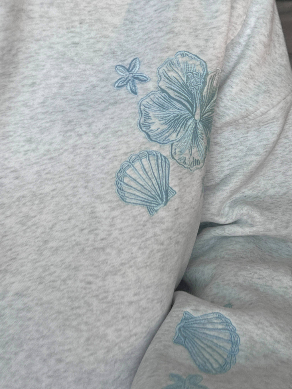 Pearl Grey | Tropical Embroider Hoodie