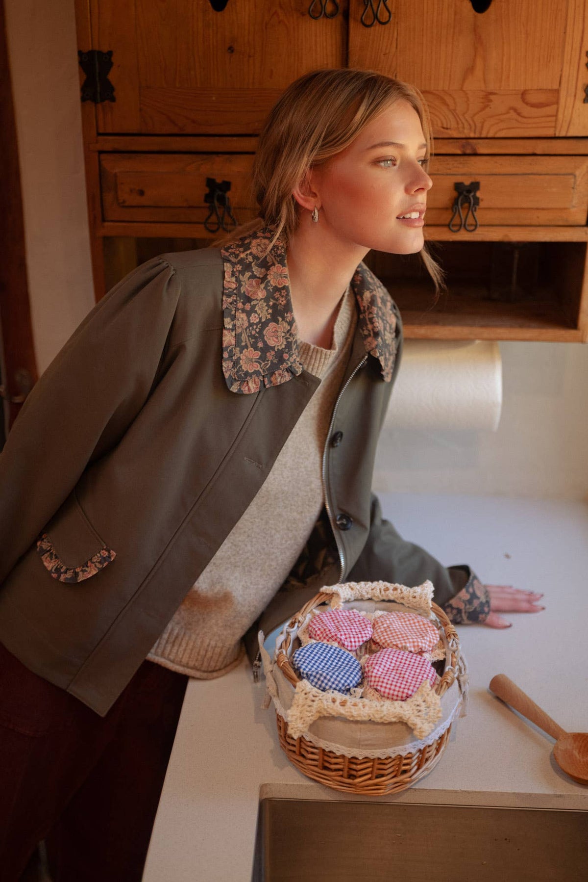 Rose | Utility Jacket with Contrast Floral