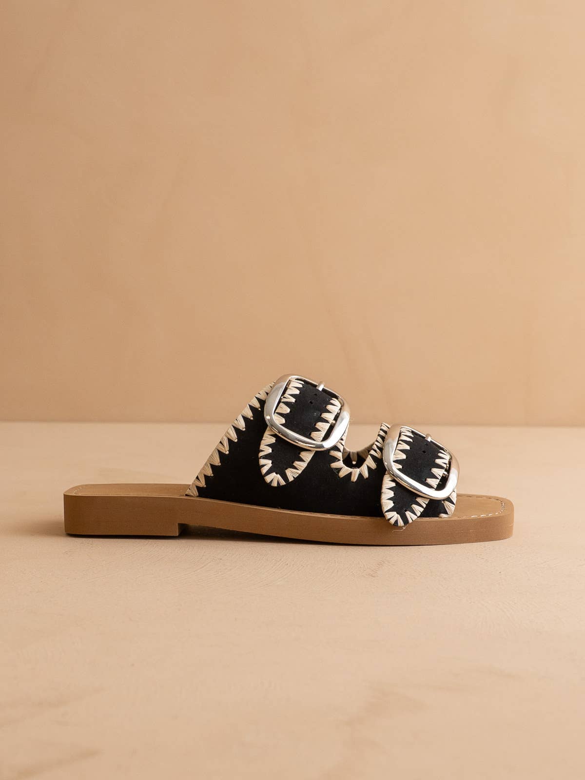 The Tivoli Black | Fun Double Buckle Sandal