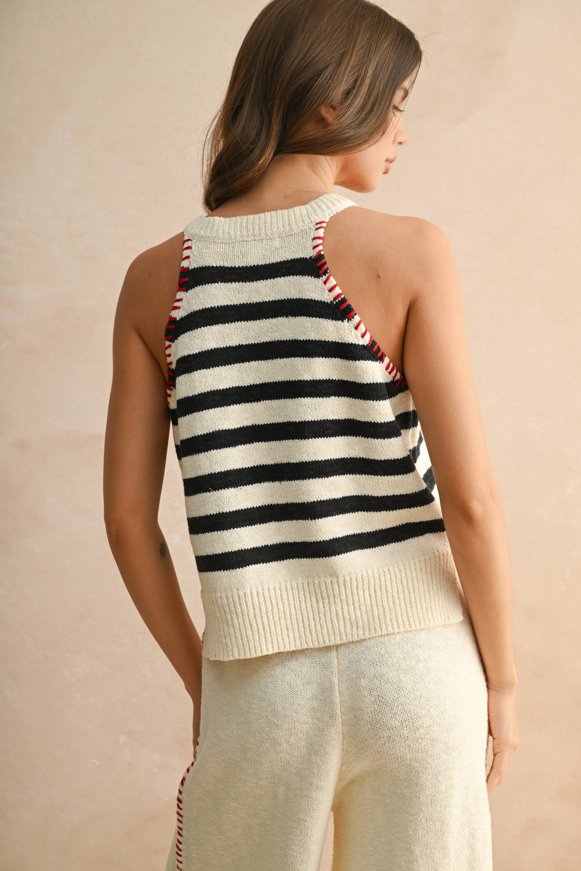 Aunt Sam | Stitch Detailed Knit Top