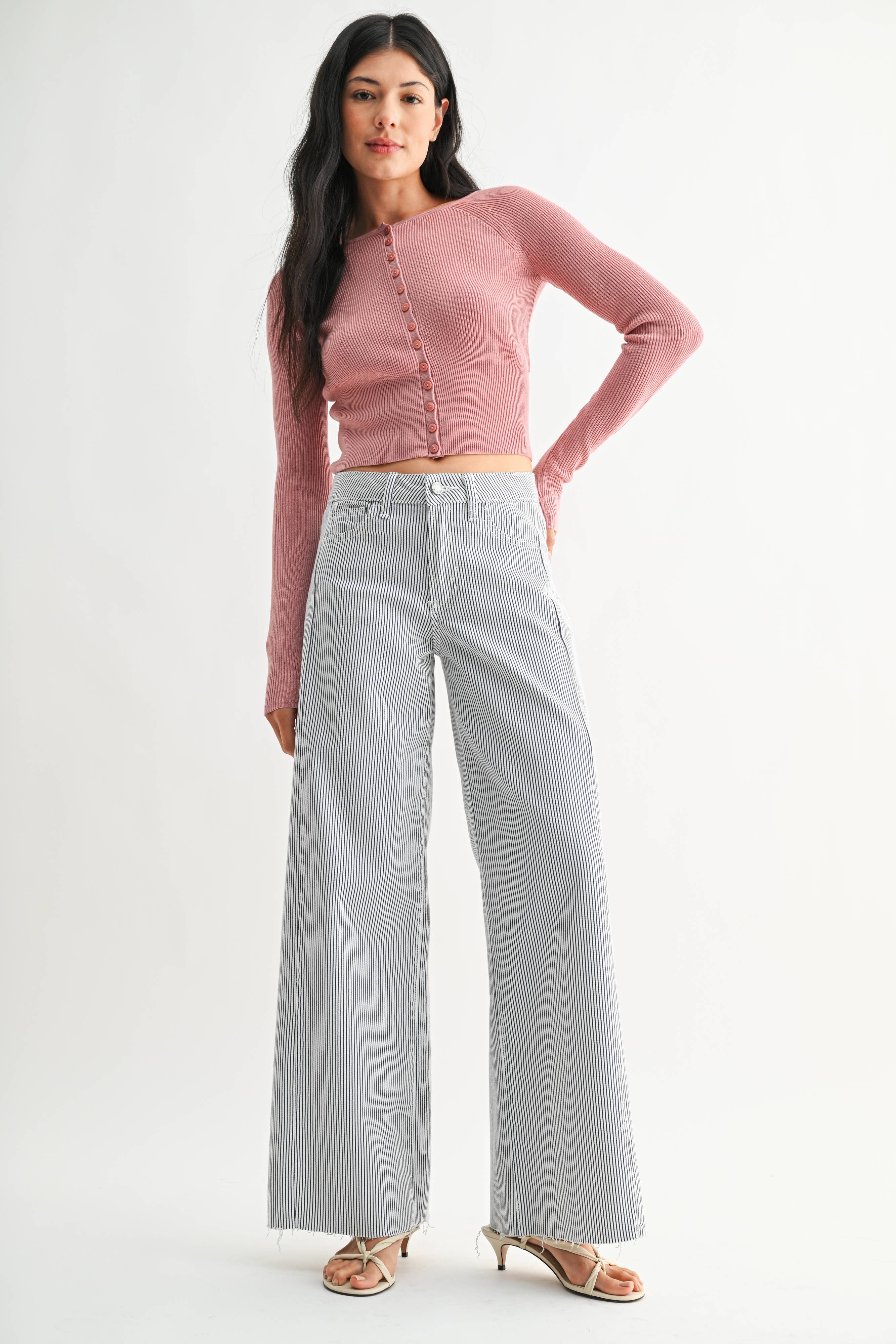Anastacia | Striped Wide Leg Jeans
