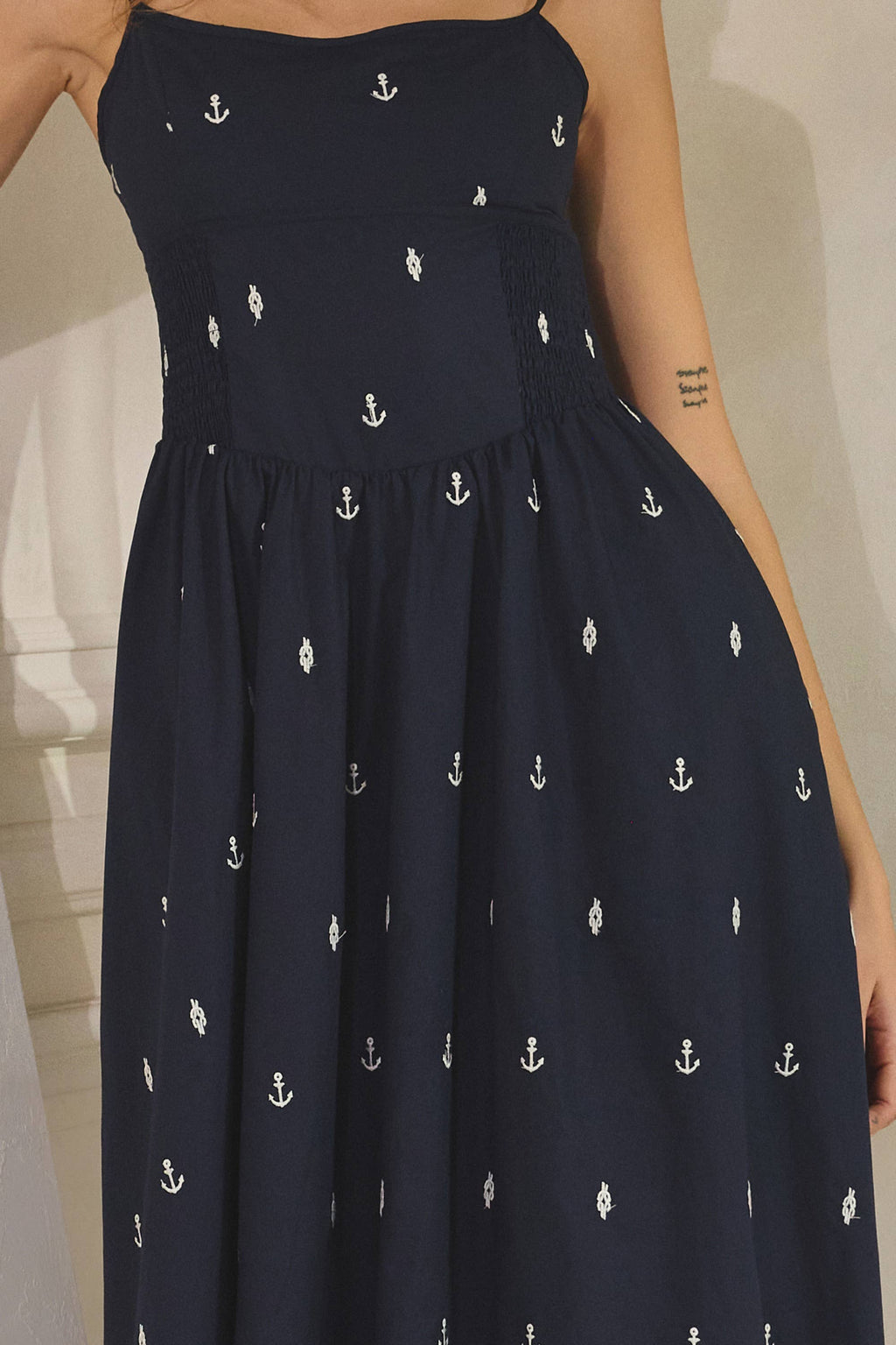 Anchor | Embroidered Maxi Dress 100% Cotton