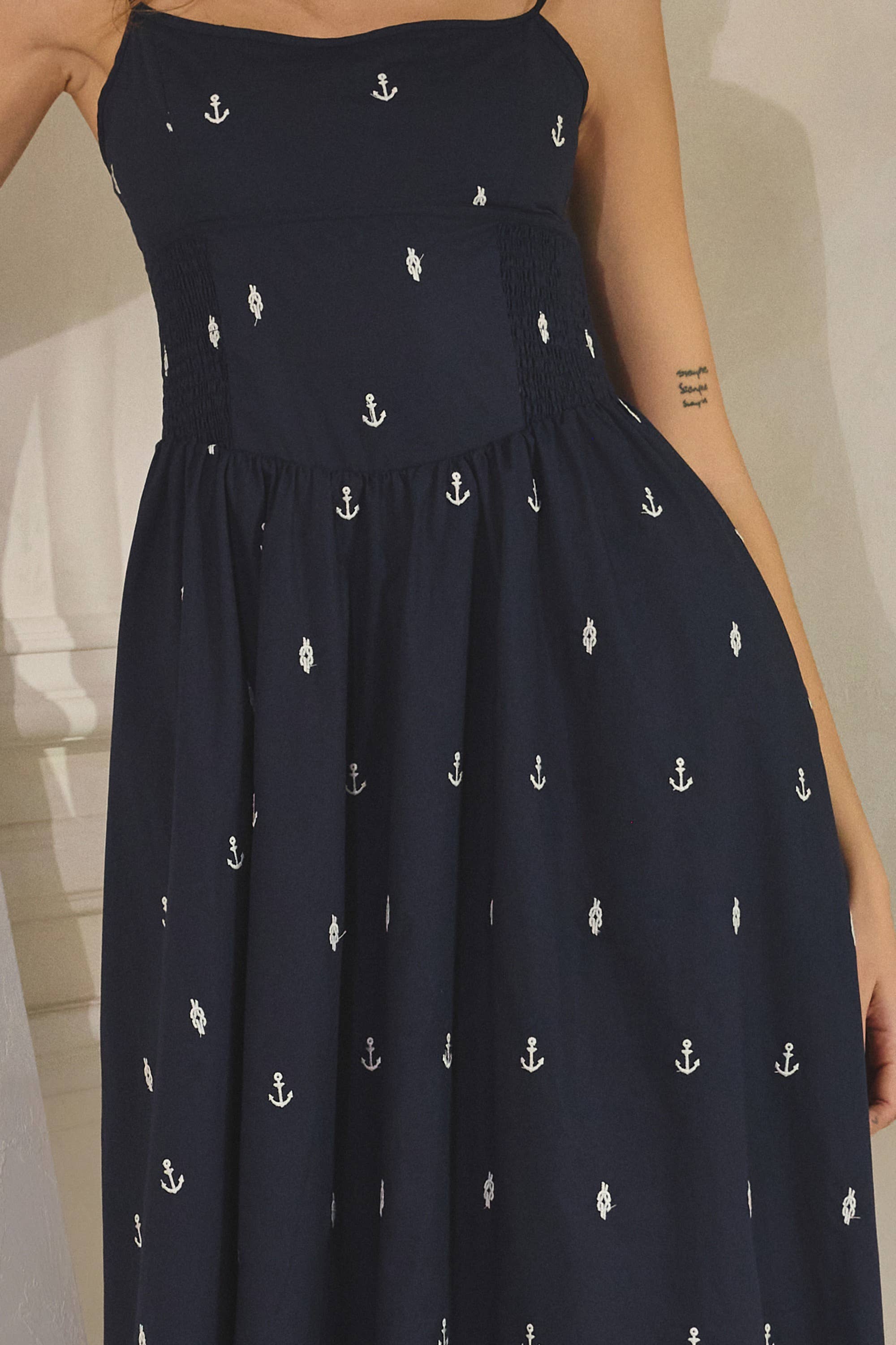 Anchor | Embroidered Maxi Dress 100% Cotton
