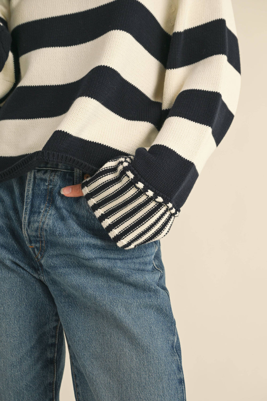 Genevieve | 100% Cotton Striped Sweater