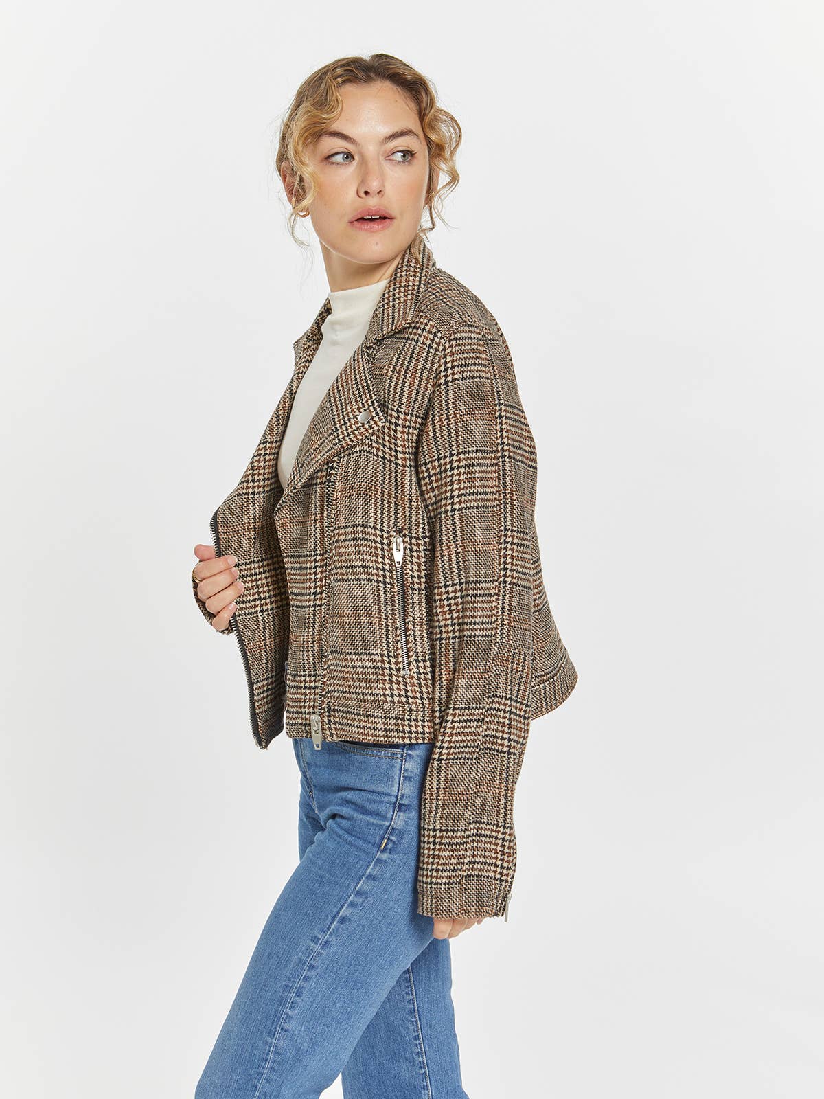 Plaid Moto Jacket - VARDEN JACKET