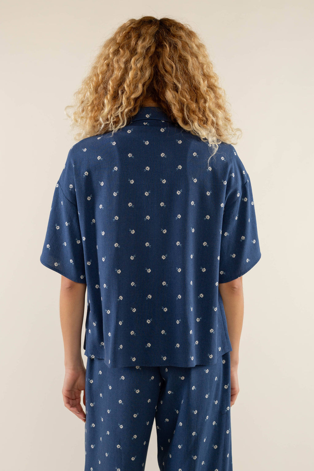 Luna | Boxy Button Up Shirt Ditsy Floral Blouse