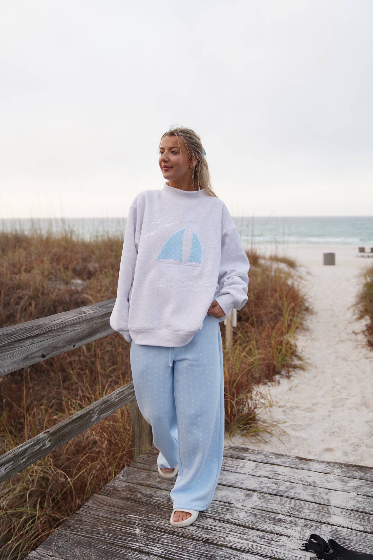 Marina | Sailboat Embroidered Mockneck
