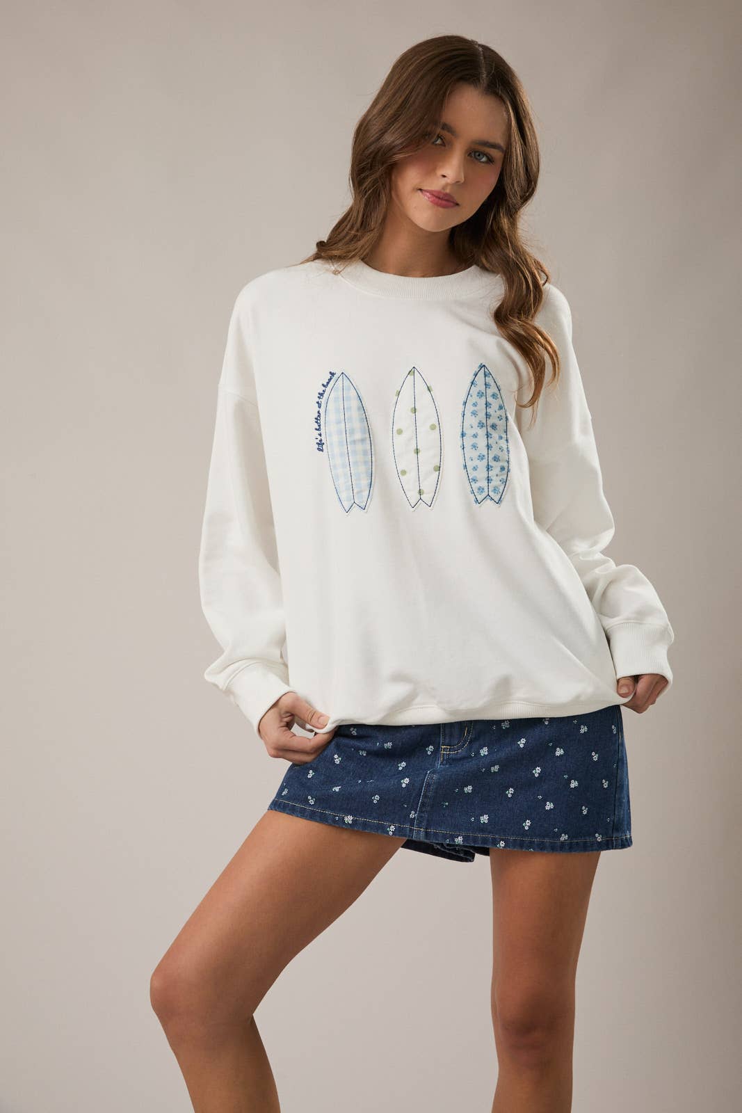 Soul Surfer | Crew Neck Patchwork Sweatshirt