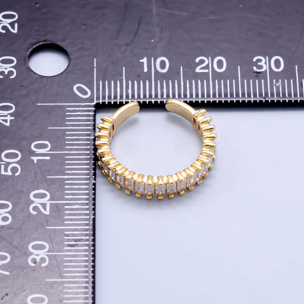 Baguette Open Ring 16K Gold Filled