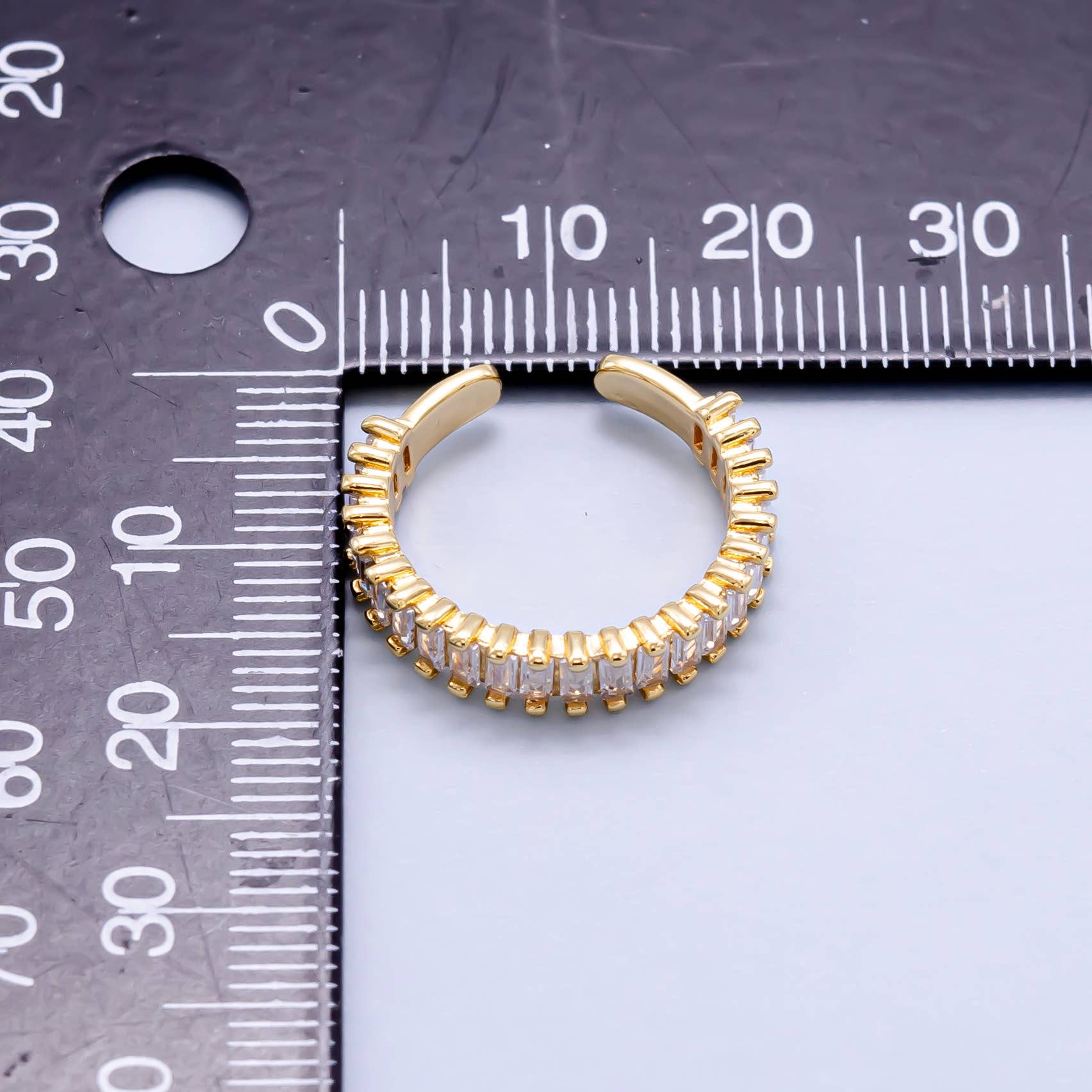 Baguette Open Ring 16K Gold Filled