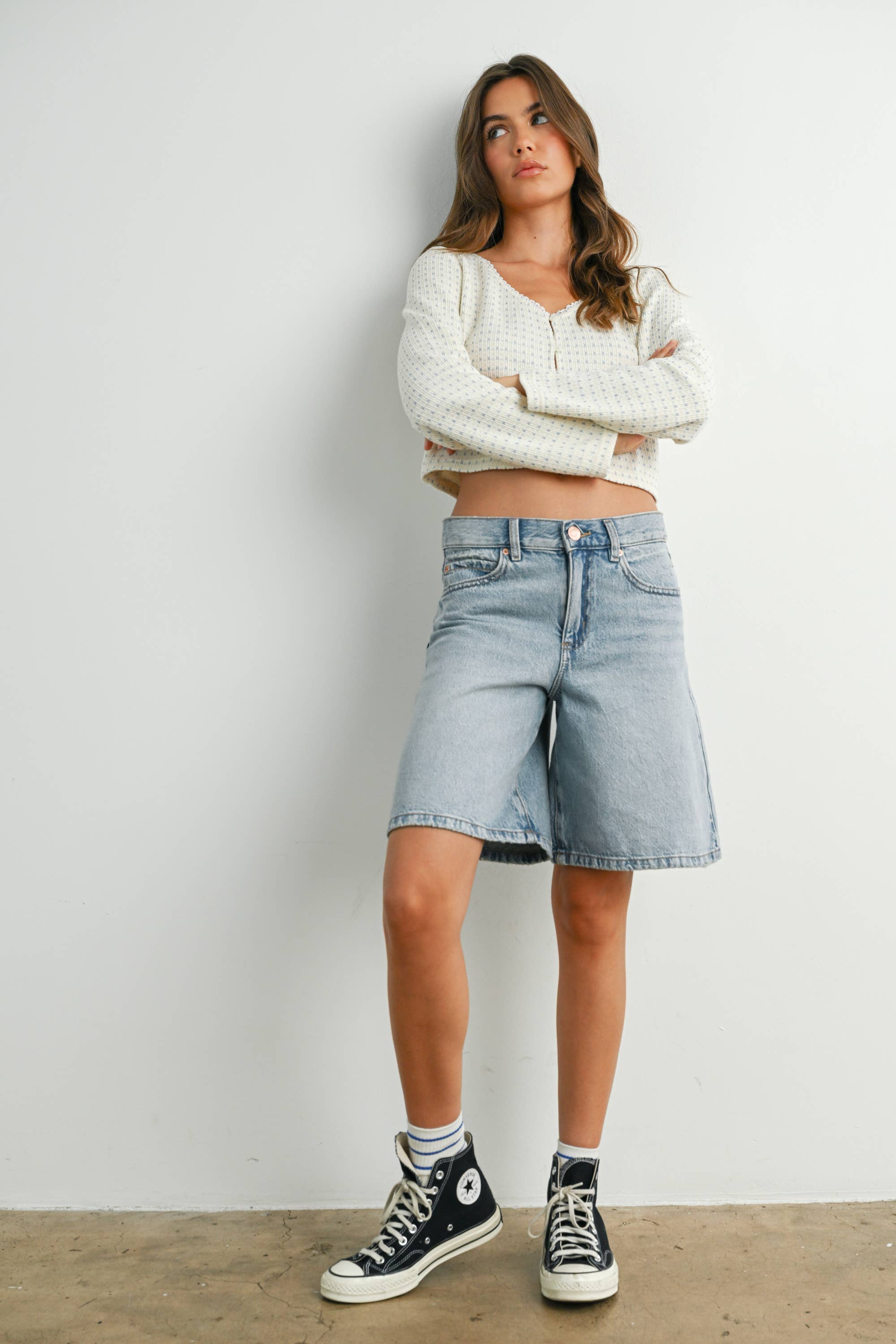 Aspen | Button-Up Cropped Long Sleeve Top