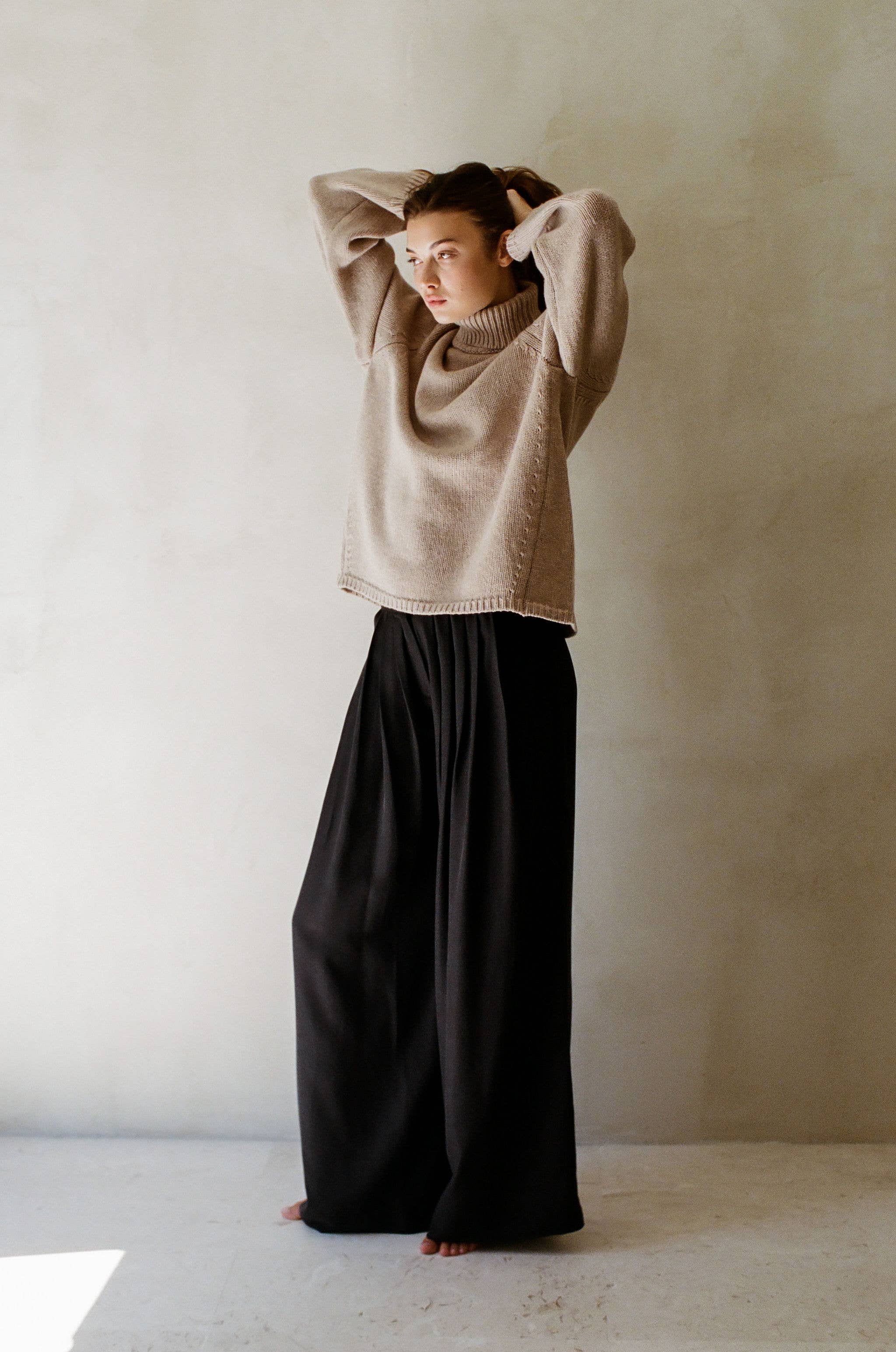 Britany Cashmere Wool Ribbed Turtleneck