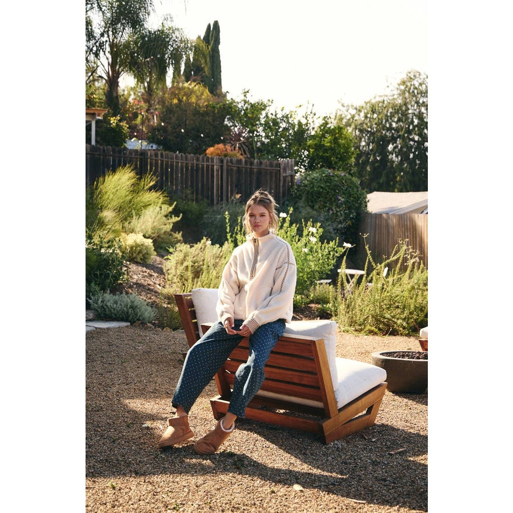 Cabin | Gingham Sherpa Half-Zip