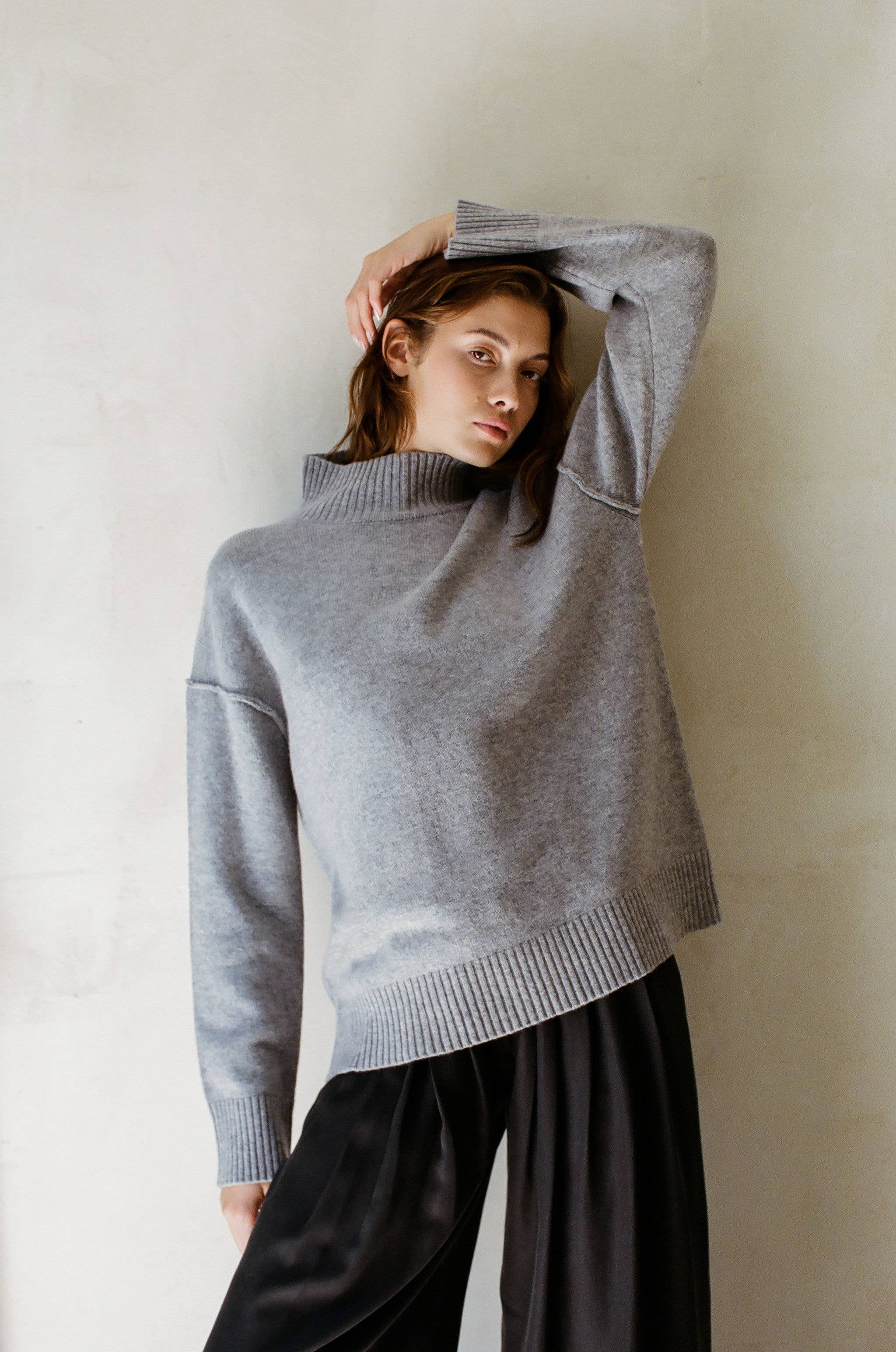 Charlotte Cashmere Wool Relaxed Turtleneck