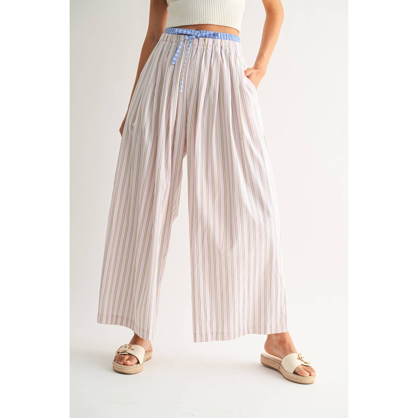 Birdie | Striped Wide-Leg Trousers