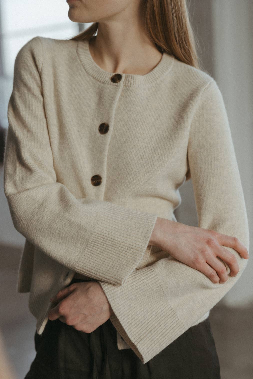 The Tyler Cardigan | Bell Sleeve Buttoned Cardigan