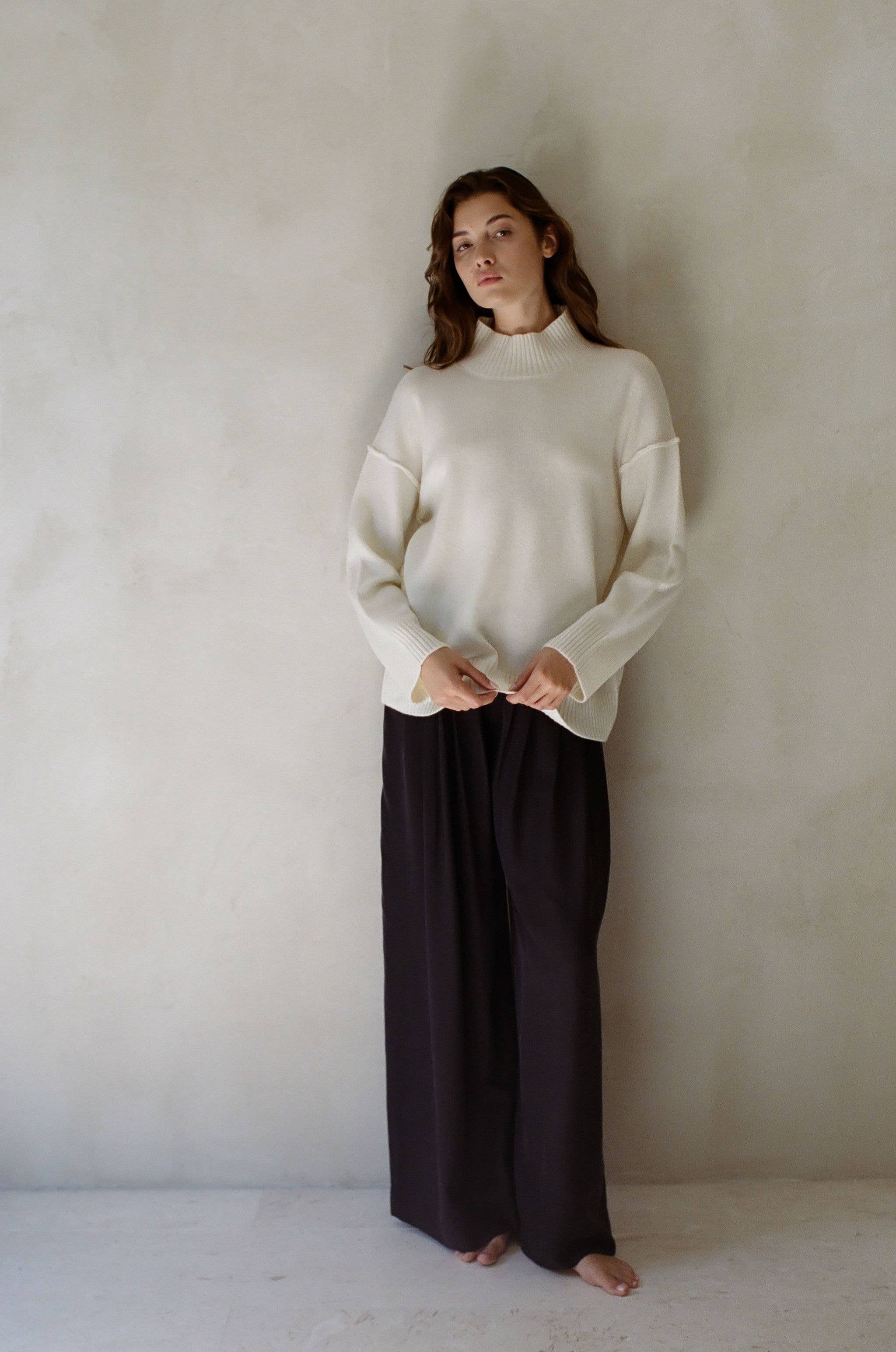 Charlotte Cashmere Wool Relaxed Turtleneck