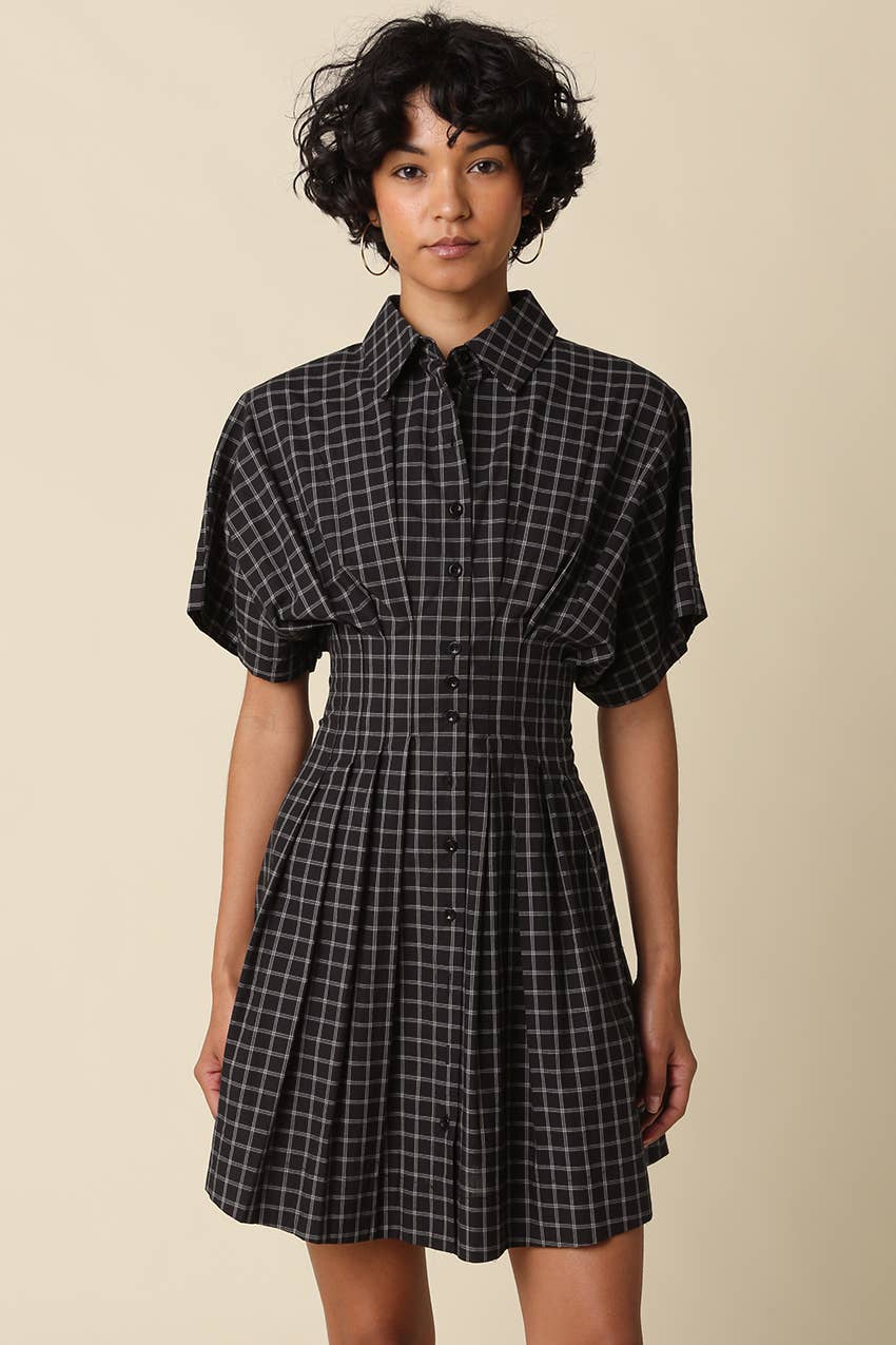 Ivy | Plaid Flare Mini Dress