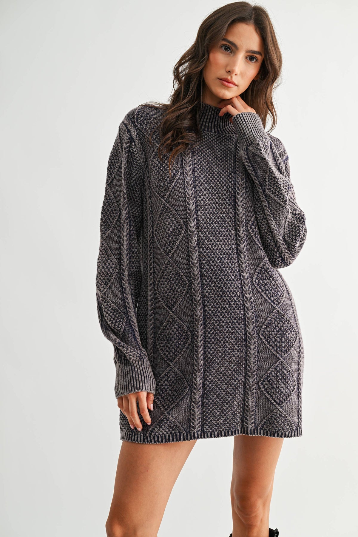 Holly | Textured Knit Sweater Dress