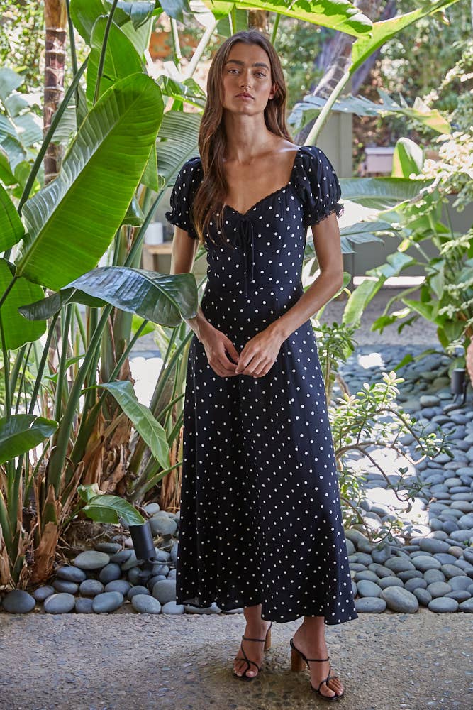 Nyx | Woven Polka Dot Smocked Dress
